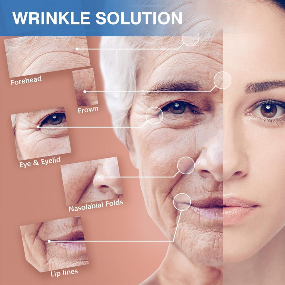 Sfuchin face lift usage illustration shows secure adhesion for targeted wrinkle smoothing.