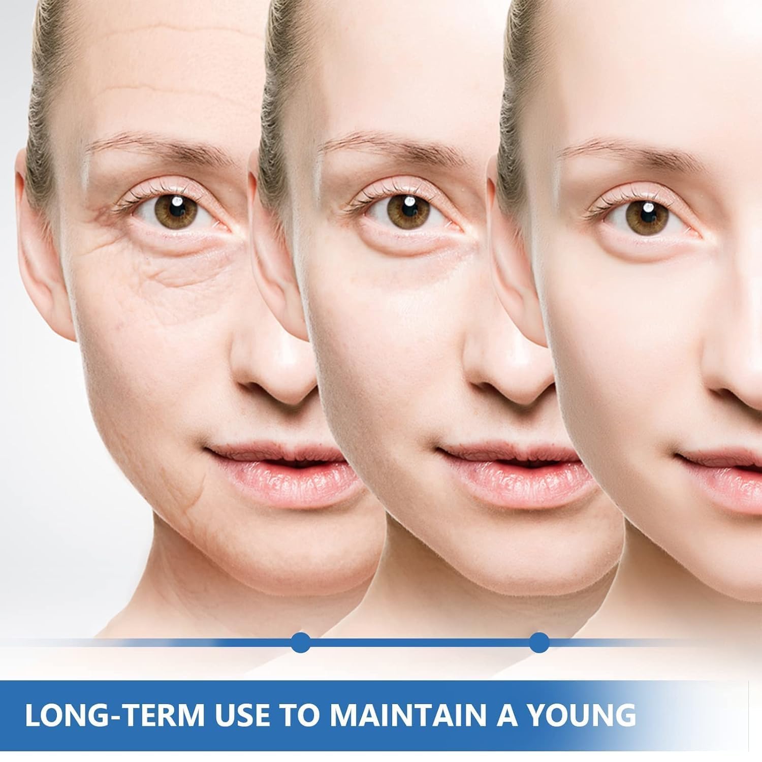 Sfuchin wrinkle tape on forehead demonstrates potential lifting effect for a refreshed look.