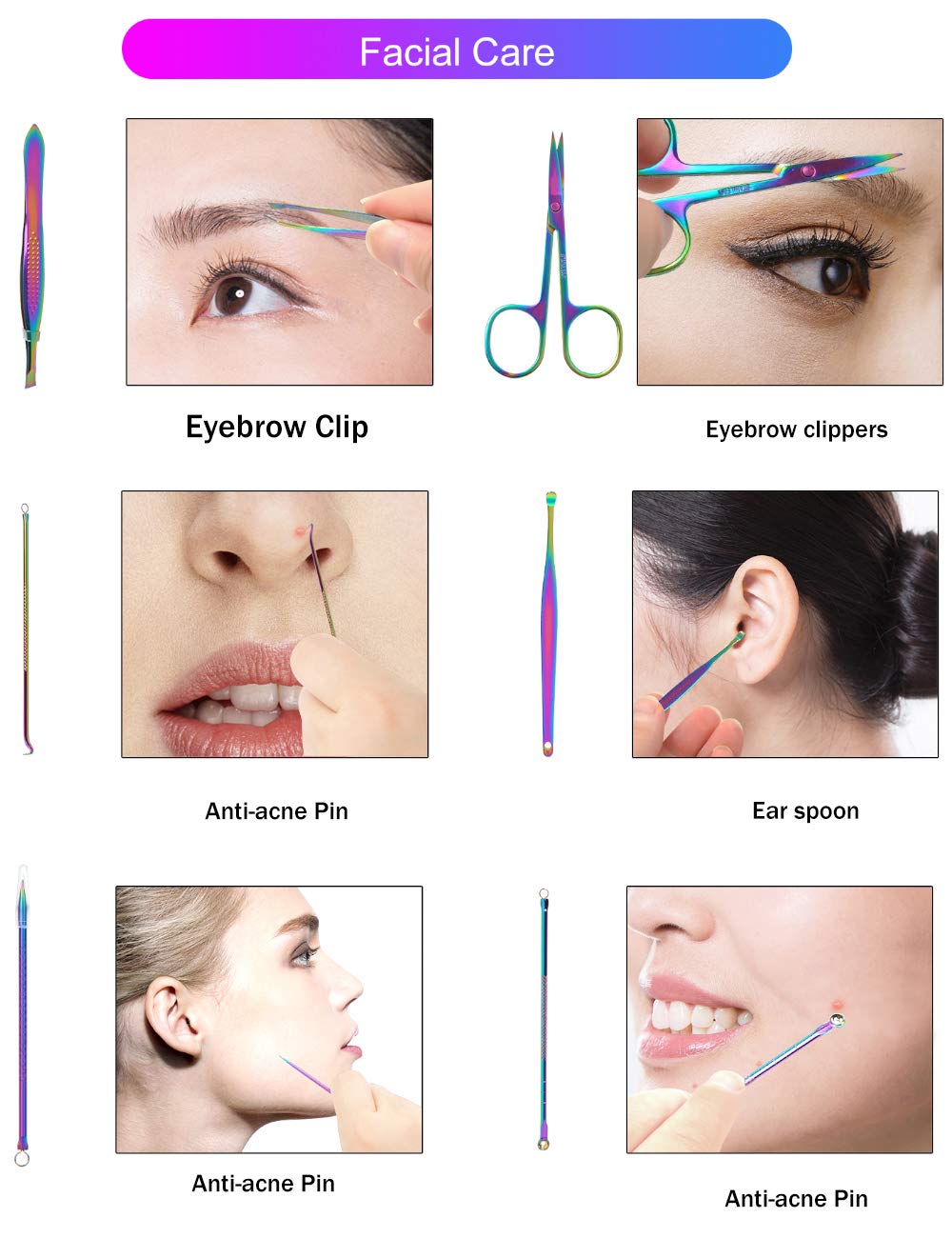 SFYDOM rainbow acne tool close-up supports clear skin maintenance rituals.