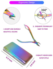 SFYDOM Rainbow manicure tools set arranged neatly for quick at-home grooming.