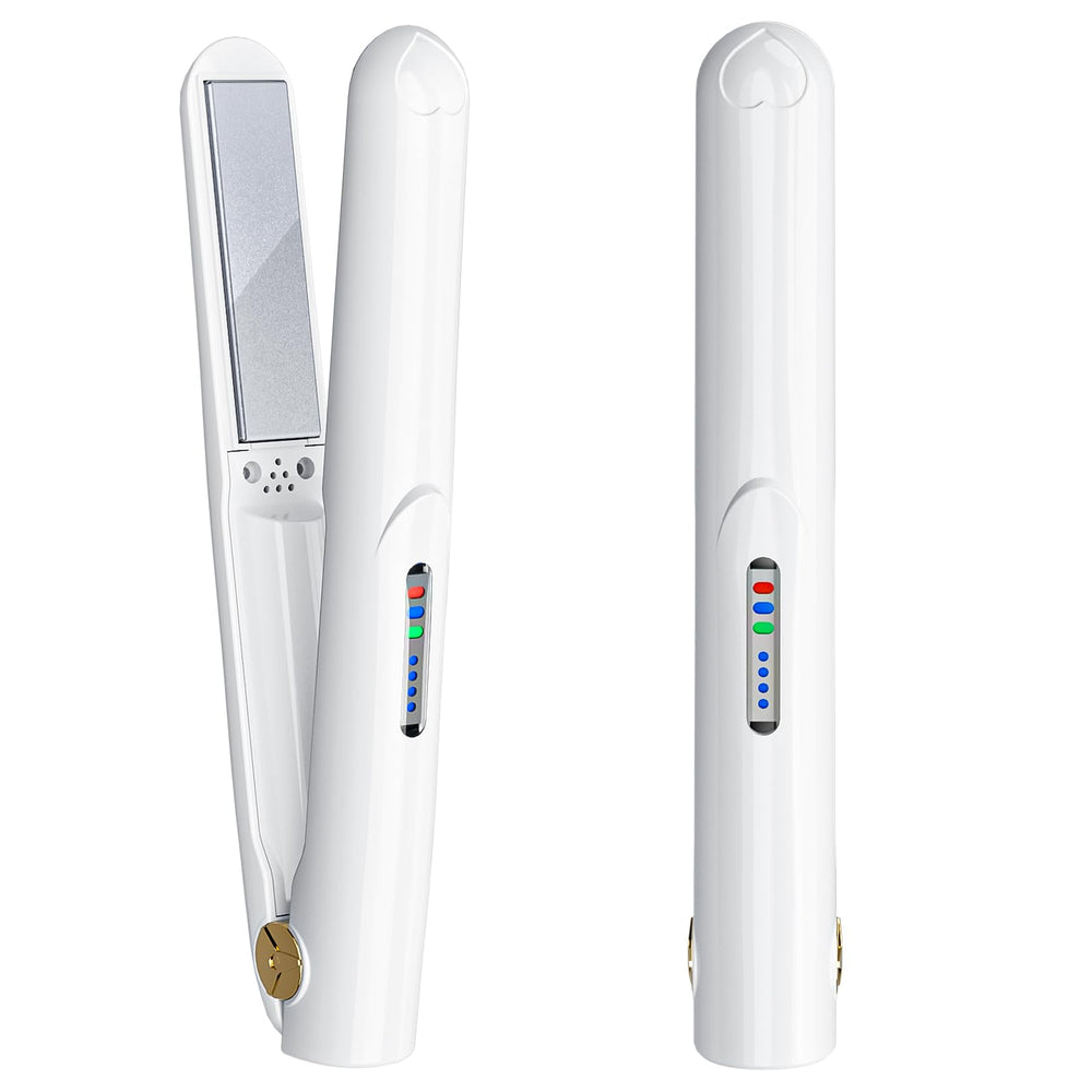 Sglyq cordless hair straightener mini compact white enables travel-ready styling