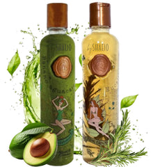SHAEIO Ritual Botanico Kit2 rosemary shampoo closeup showing scalp hydration and strengthening