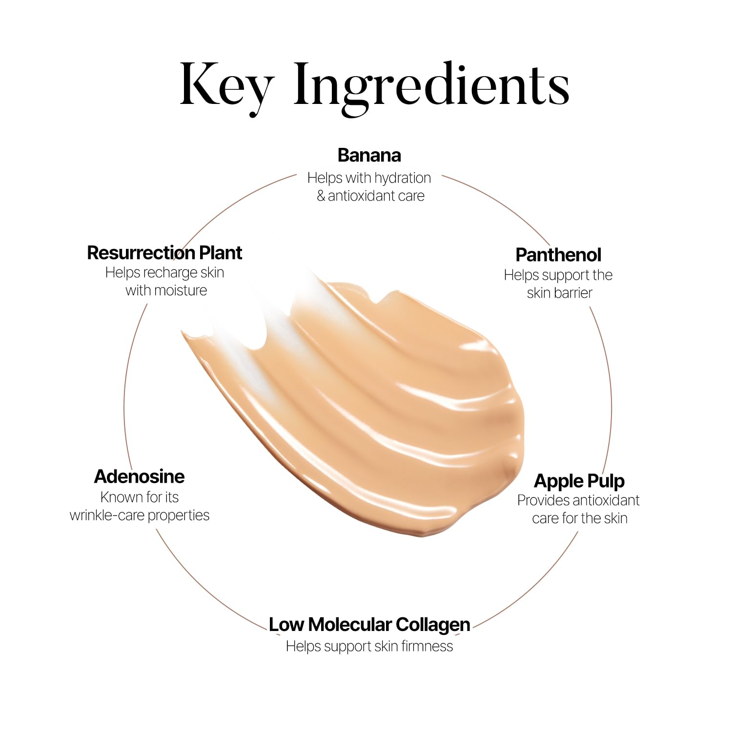 shaishaishai BANANA Conceal Cream hydration chart emphasizes up to 48 hours of moisture.