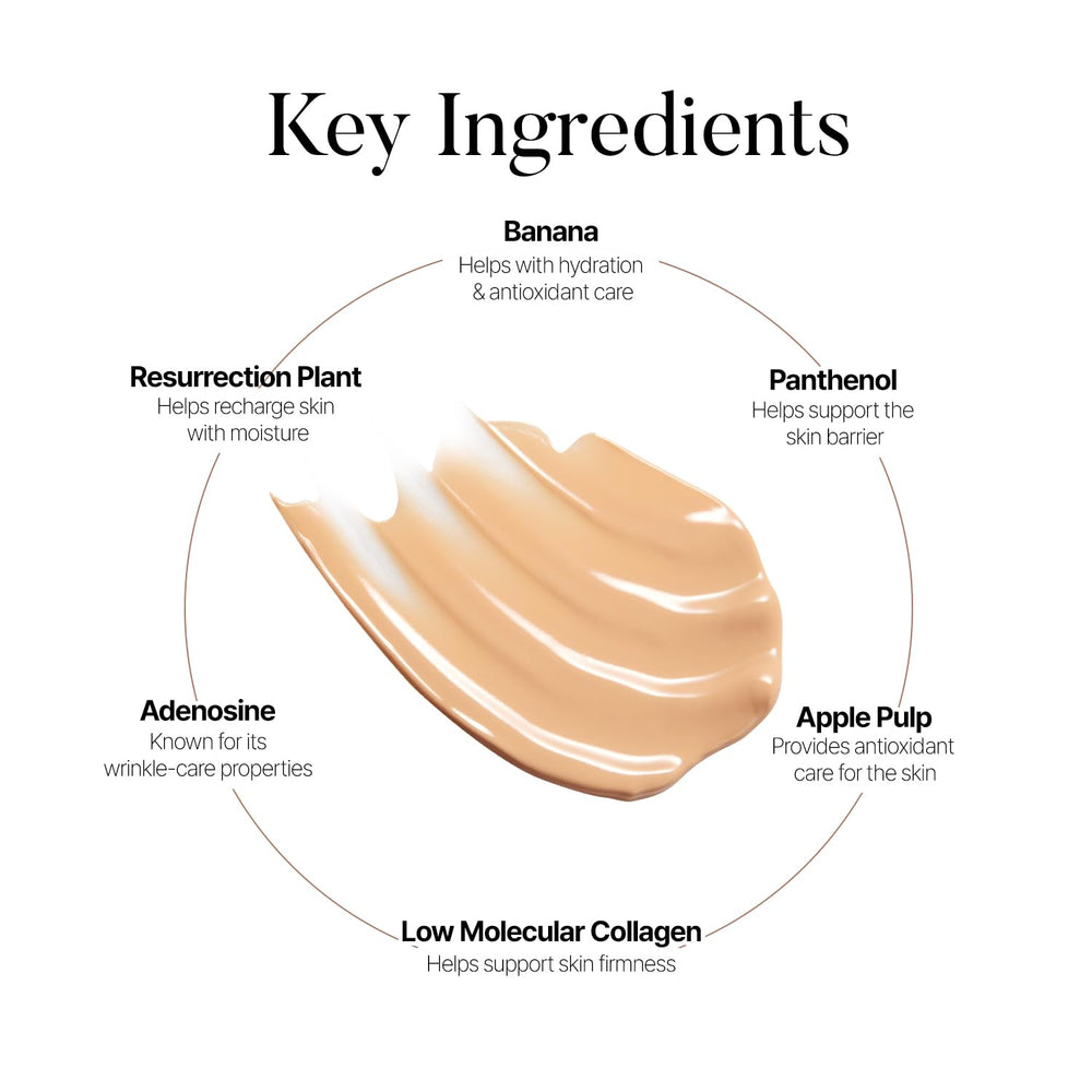 shaishaishai BANANA Conceal Cream hydration chart emphasizes up to 48 hours of moisture.