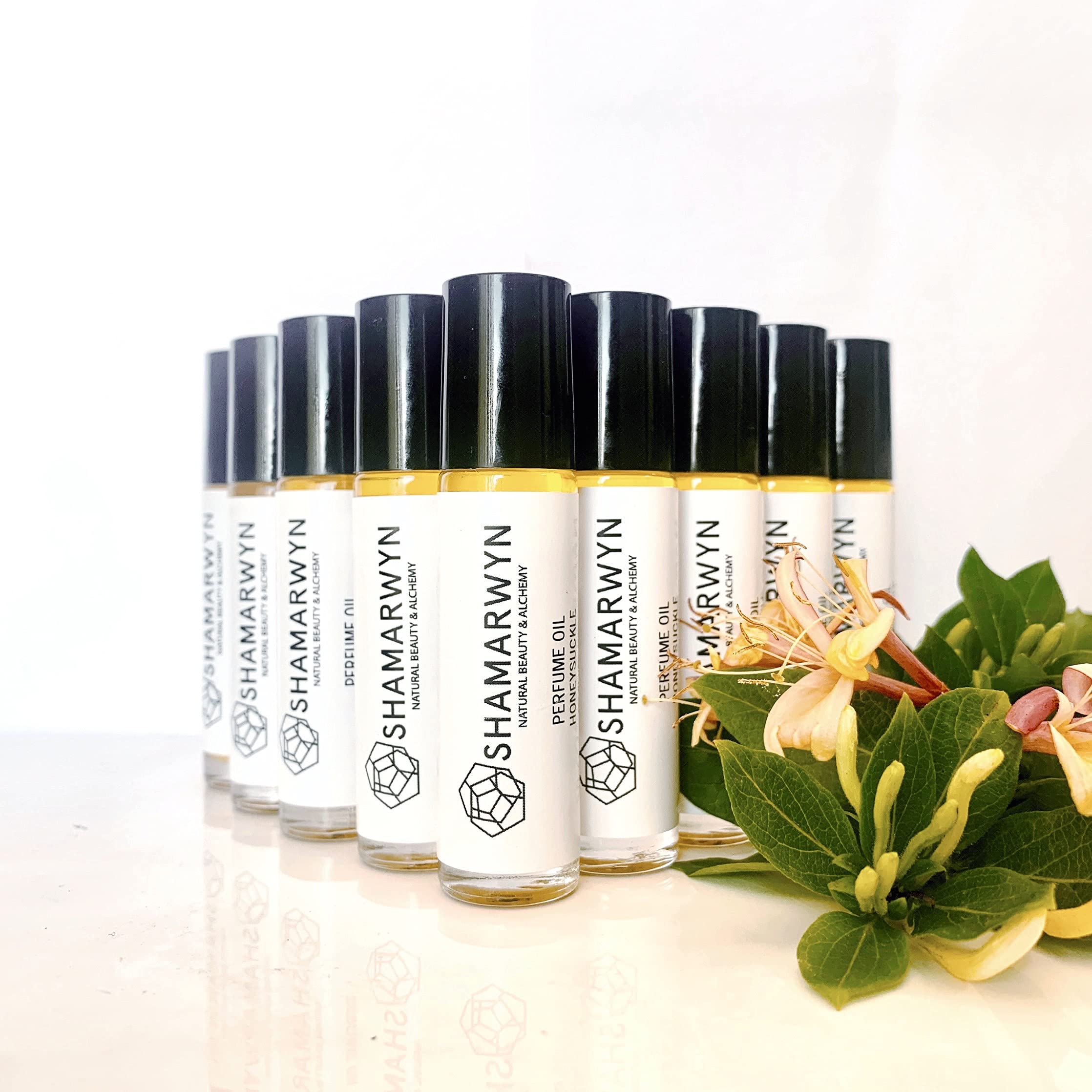 shamarwyn Honeysuckle Perfume Oil organic jojoba base emphasizes skin-friendly fragrance