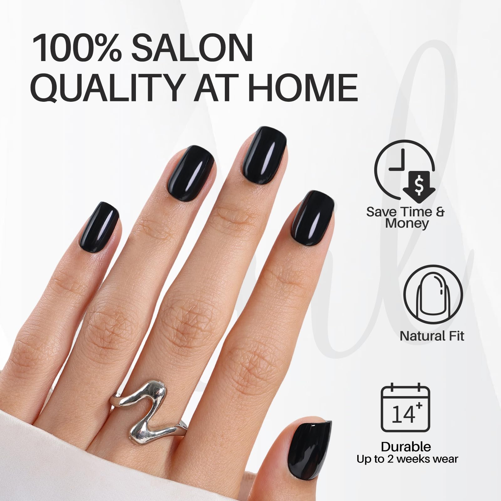 ShangMeng black press-ons come in 16 sizes ensuring a snug fit for most hands.