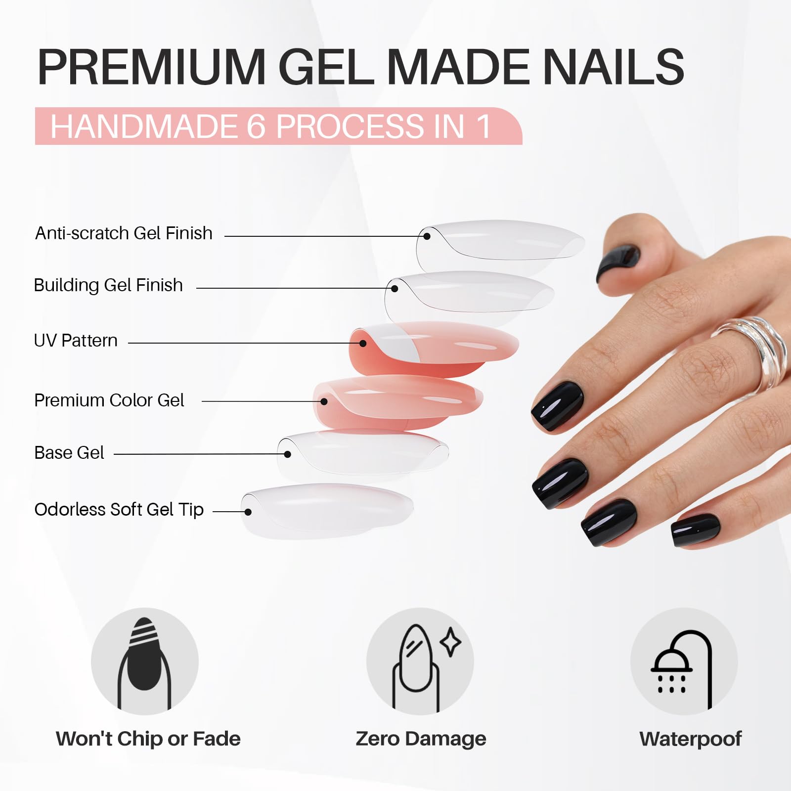 ShangMeng soft-gel tips feel comfortable and flexible on the nail bed.