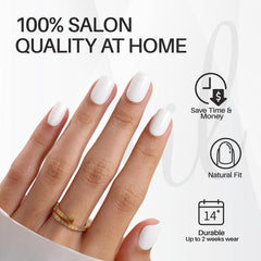 ShangMeng nails on hand demo showing natural fit and cuticle line