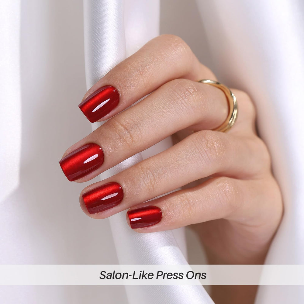 ShangMeng ruby red nails for date nights and festive events.