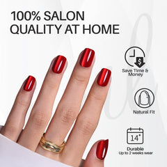 ShangMeng short square cat eye nails applied demonstrating quick salon-like 5-minute transformation.