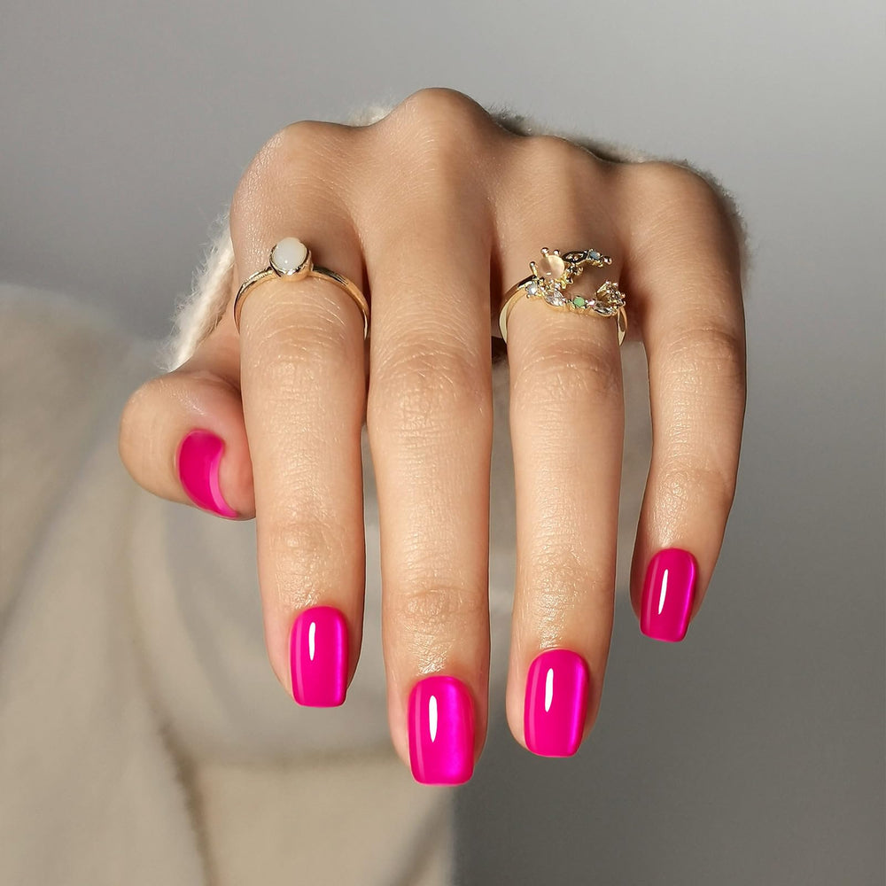 ShangMeng short square nails in natural fit pictured during daily activities.