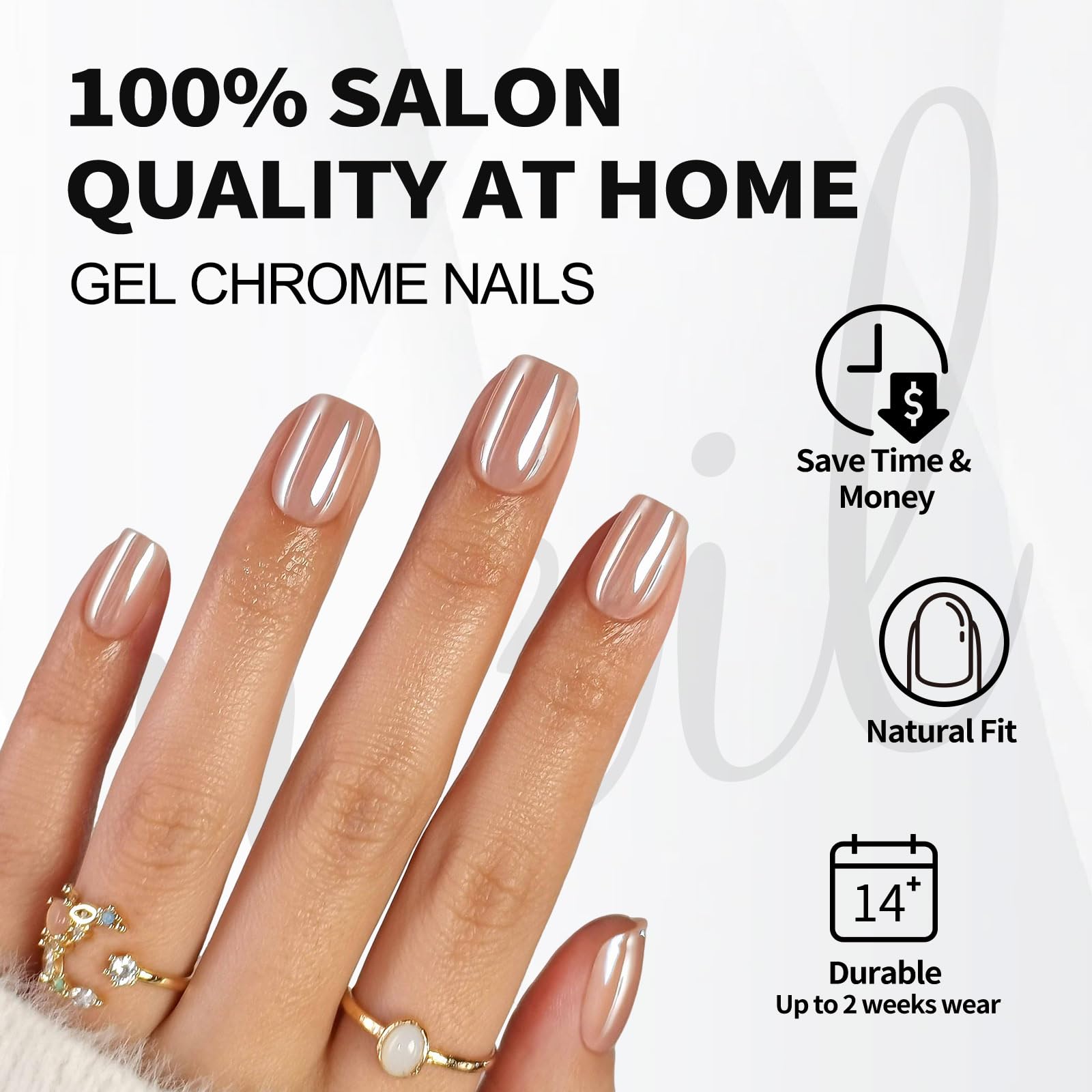 Closeup of ShangMeng soft gel nail tip for natural look.