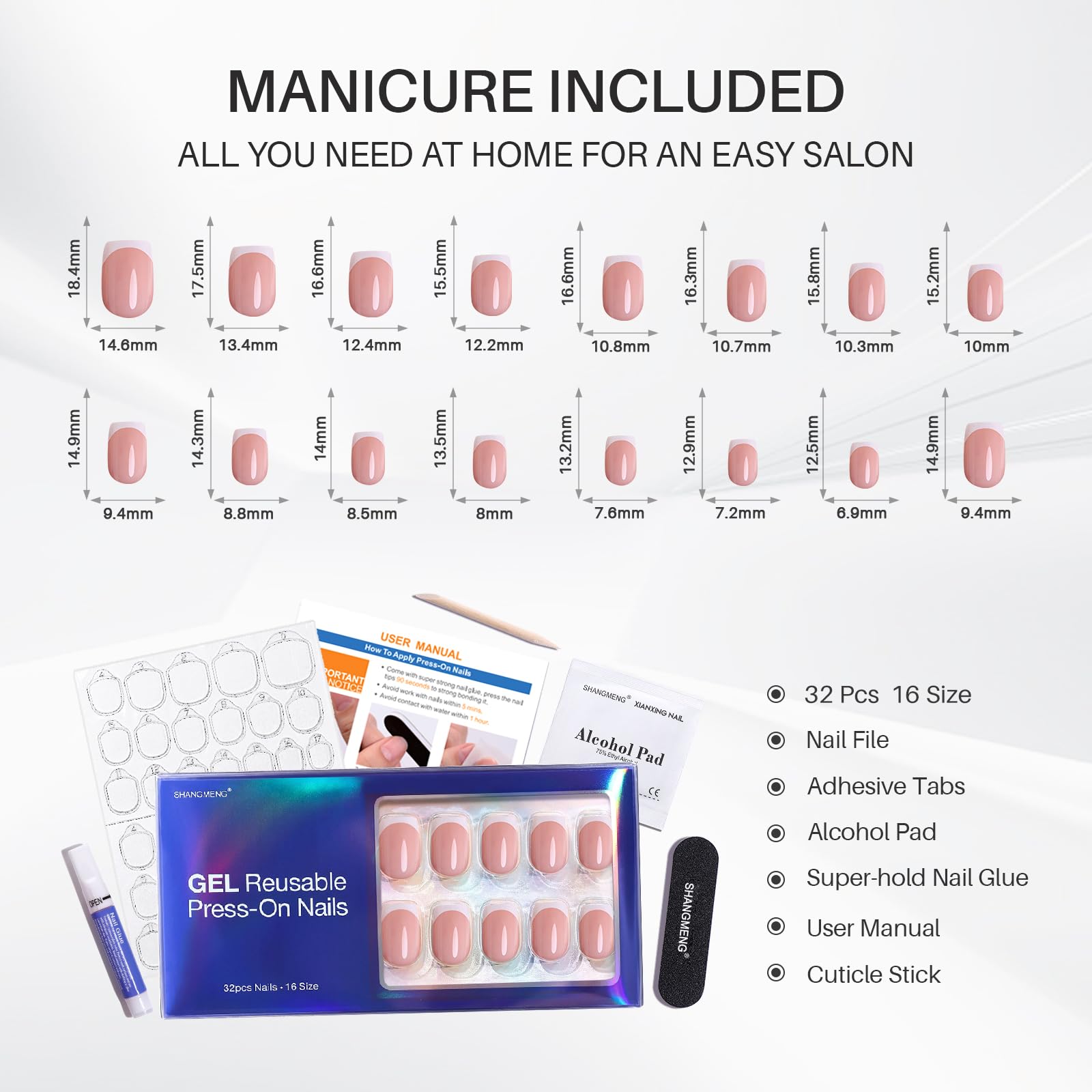 Close-up of natural-fit curves and cuticle line for seamless look.