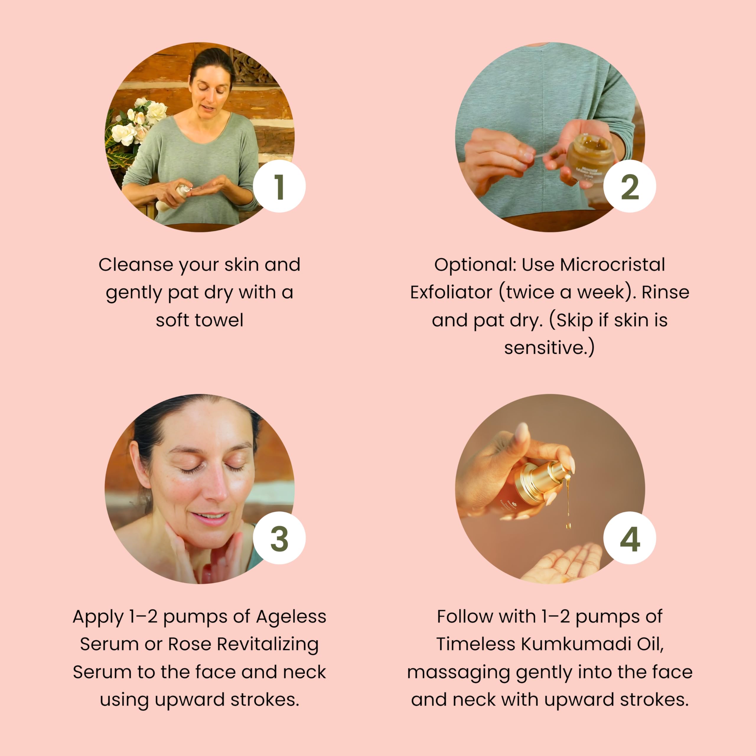 Shankara Kumkumadi Oil application shot promotes daily skincare routine.