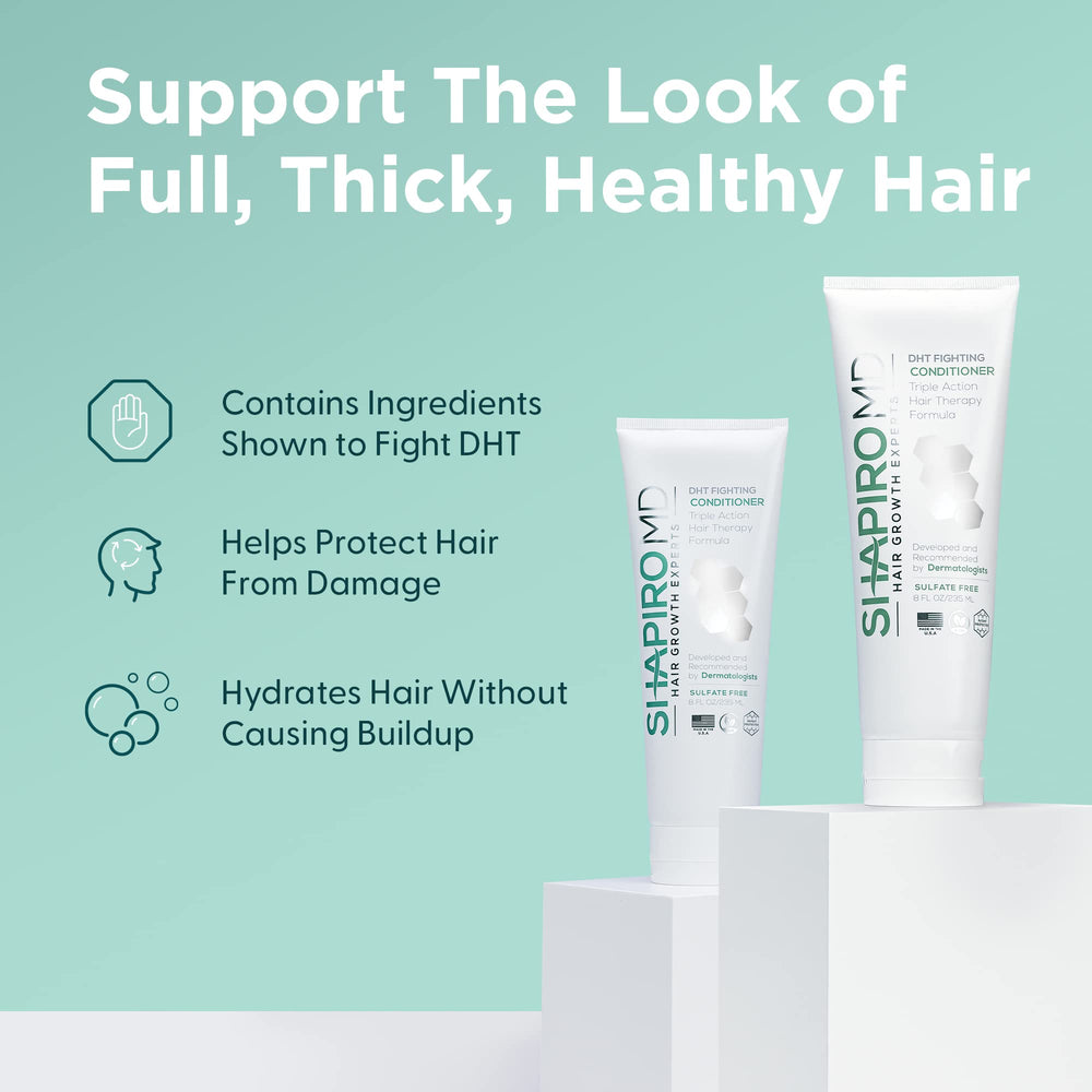 Shapiro MD conditioner cream texture emphasizes nourishing oils for a smooth feel.