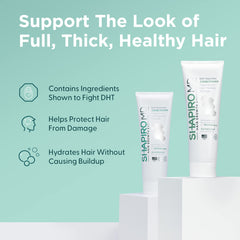Shapiro MD conditioner cream texture emphasizes nourishing oils for a smooth feel.