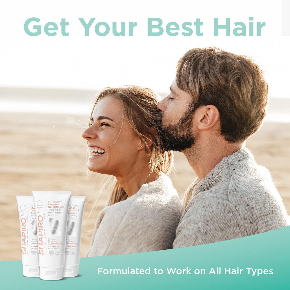 Visual of Shapiro MD conditioner being applied demonstrates an easy daily routine