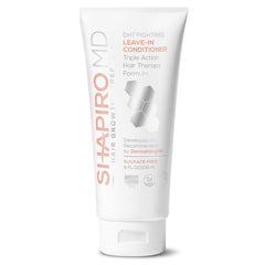 Shapiro MD leave-in conditioner bottle shows vegan DHT-blocking formula for thinning hair