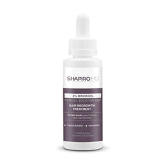 Shapiro MD Minoxidil 2% serum bottle closeup for hair regrowth support