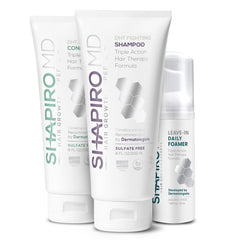 Shapiro MD Natural Hair Kit shampoo bottle for refreshing scalp cleanse toward fuller-looking hair