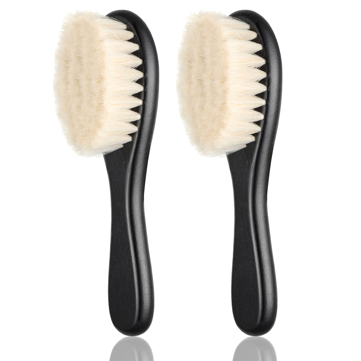 Shappy barber fade brush closeup with wooden handle for precise grooming.