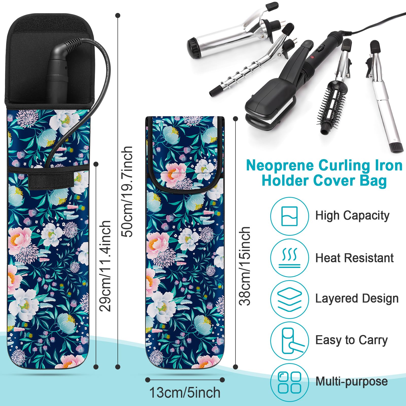 Shappy heat-resistant-neoprene-curling-holder protects surfaces during styling