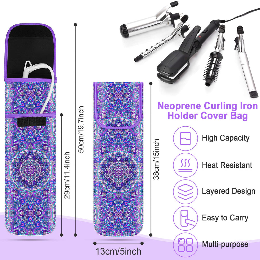 Shappy heat-resistant neoprene holder protects hot curling irons during storage