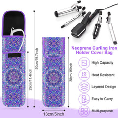 Shappy heat-resistant neoprene holder protects hot curling irons during storage