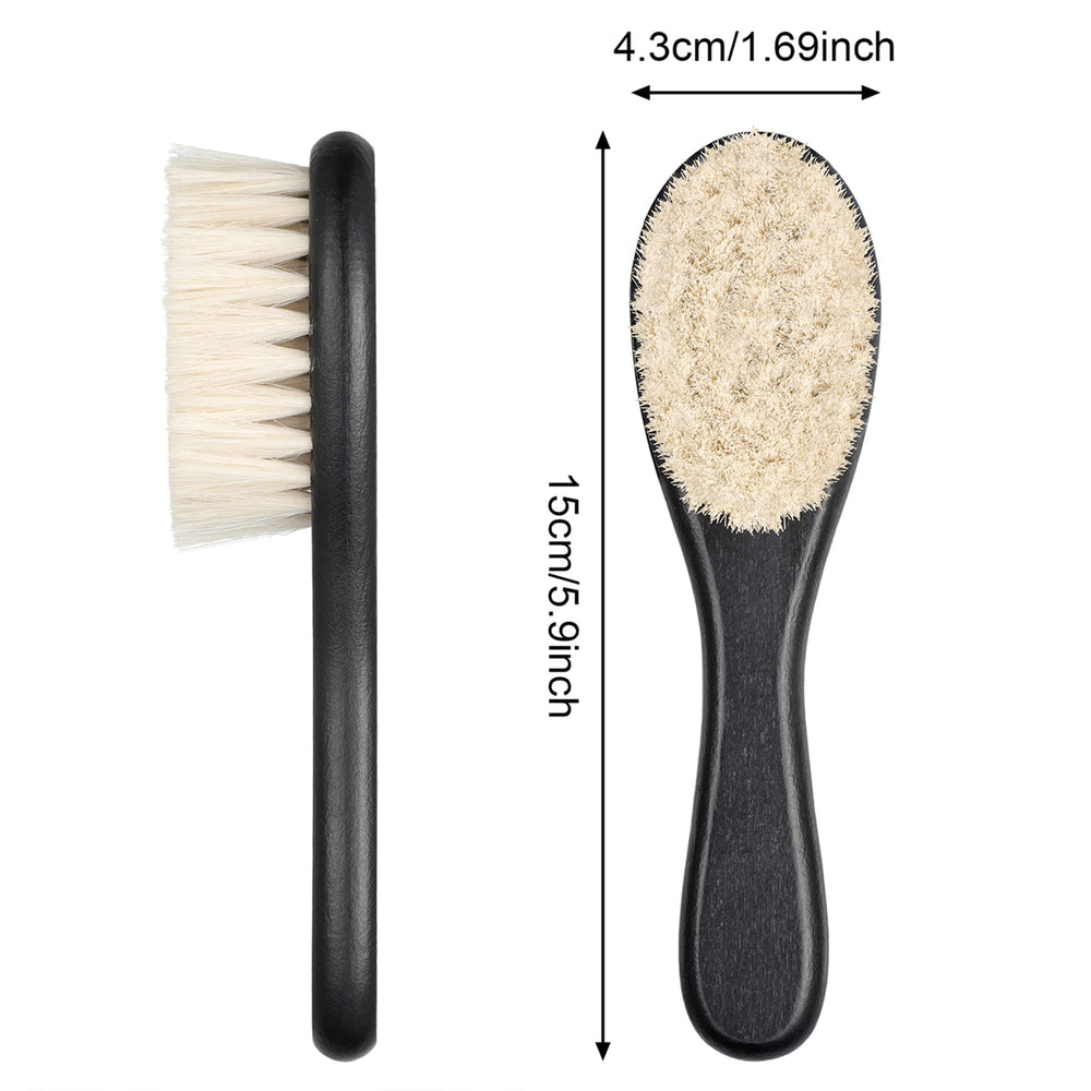 Shappy two-piece barber brush set in black-beige for versatile use.