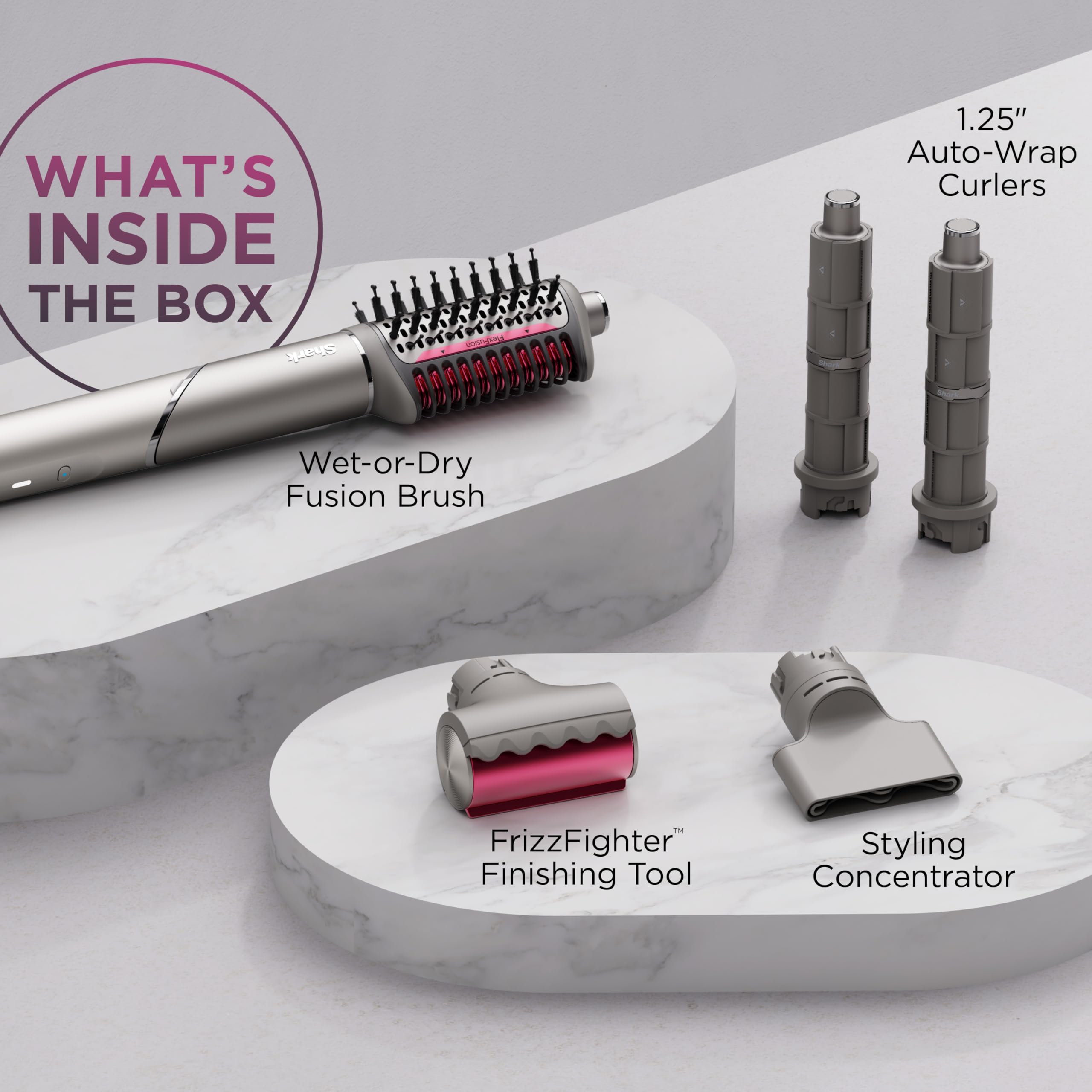 Shark FlexFusion automatic wrap curlers create curl direction with ease.