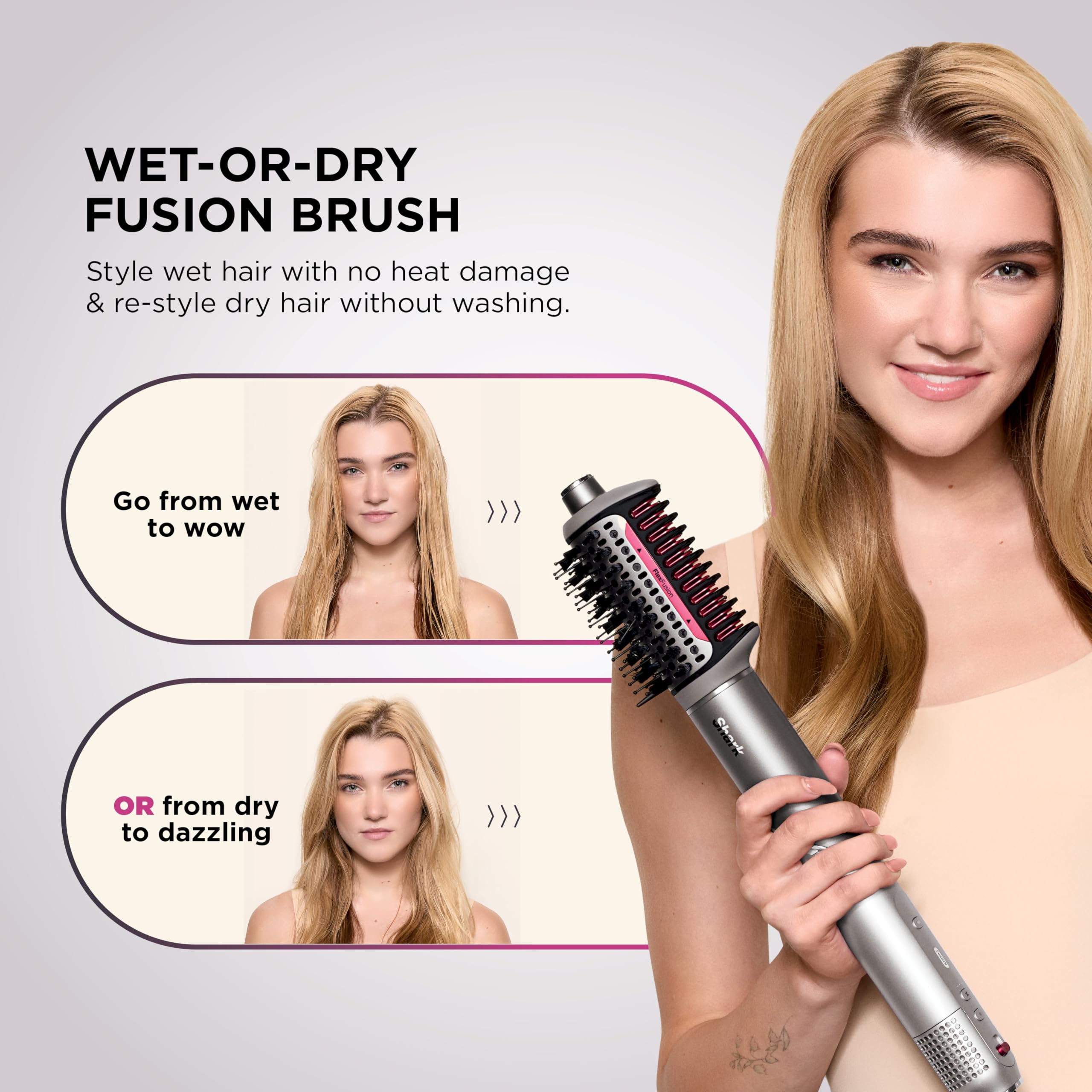 Shark FlexFusion scalp-shield mode protects the scalp during styling.