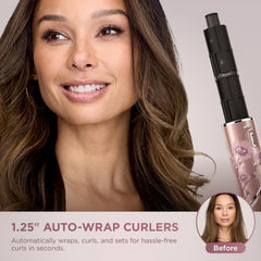 Shark FlexStyle curl attachment enables auto-wrap curls for defined waves.
