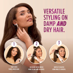Shark SmoothStyle blow dryer brush in action delivering volumizing styling.