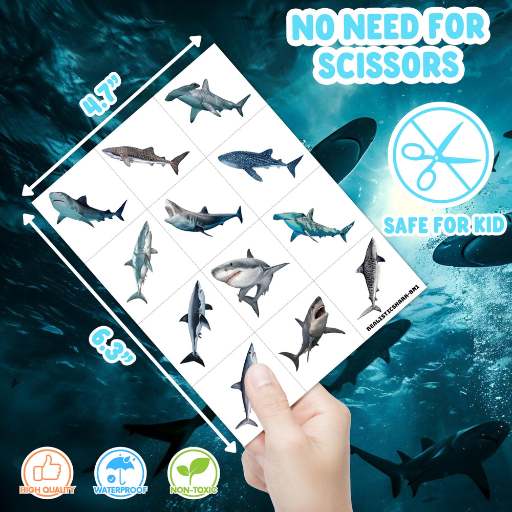 Shark Tattoos are ideal for ocean themed parties and school events