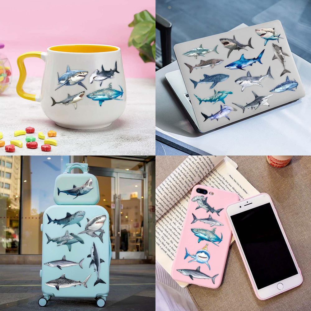 Shark Tattoos suitable for skin applications and other surfaces