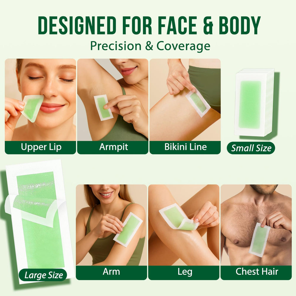 Sharmiz wax strips facial application shows precise eyebrow shaping and safe facial waxing.