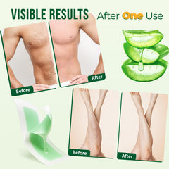 Sharmiz facial strips closeup highlights gentle Aloe Vera-infused formula for sensitive skin.