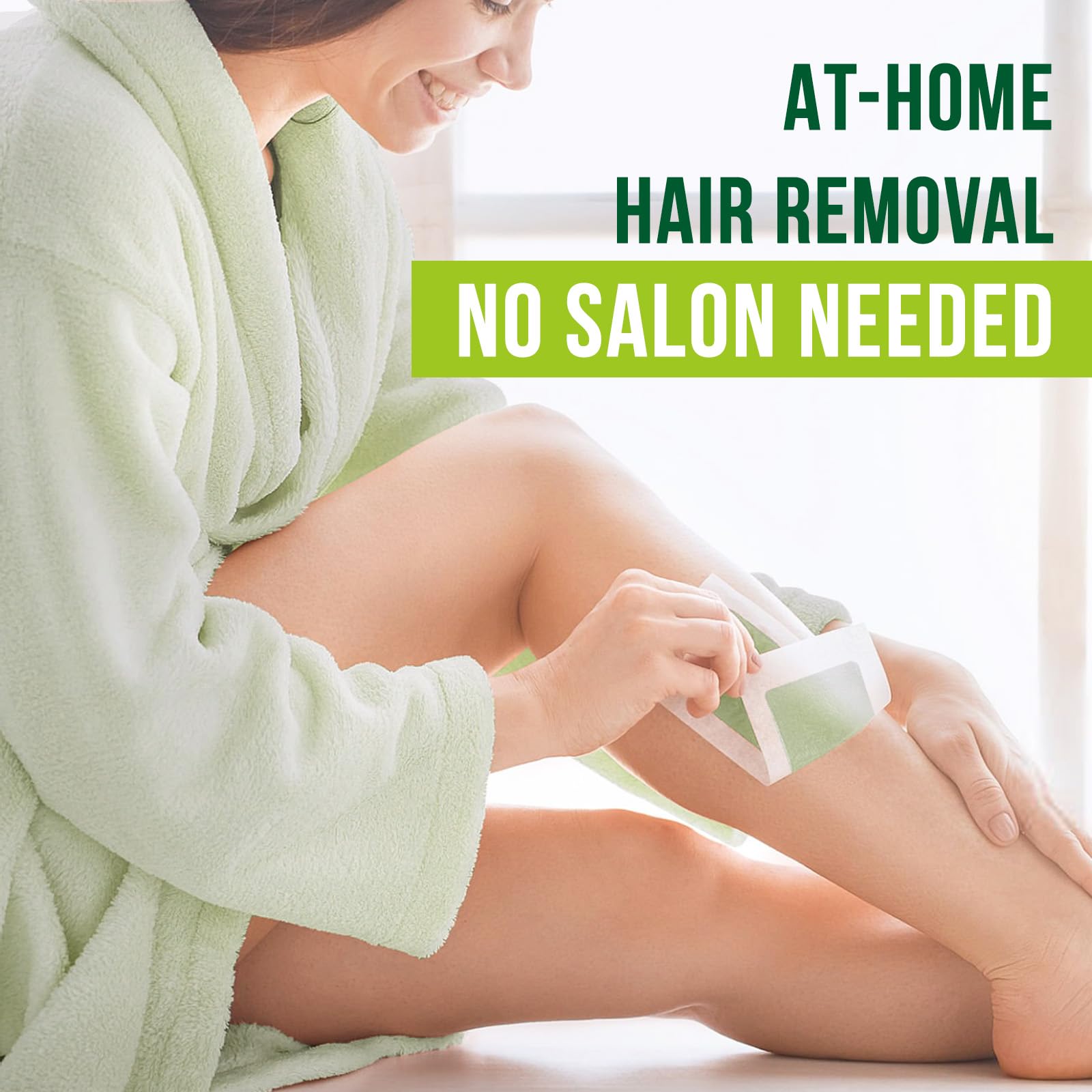 Sharmiz no-heat application demonstration supports easy at-home waxing anywhere.