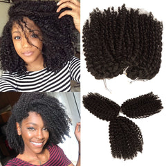 SHAROPUL kinky curly crochet hair 8in Marlybob Jerry Curl for quick, natural textured braids.