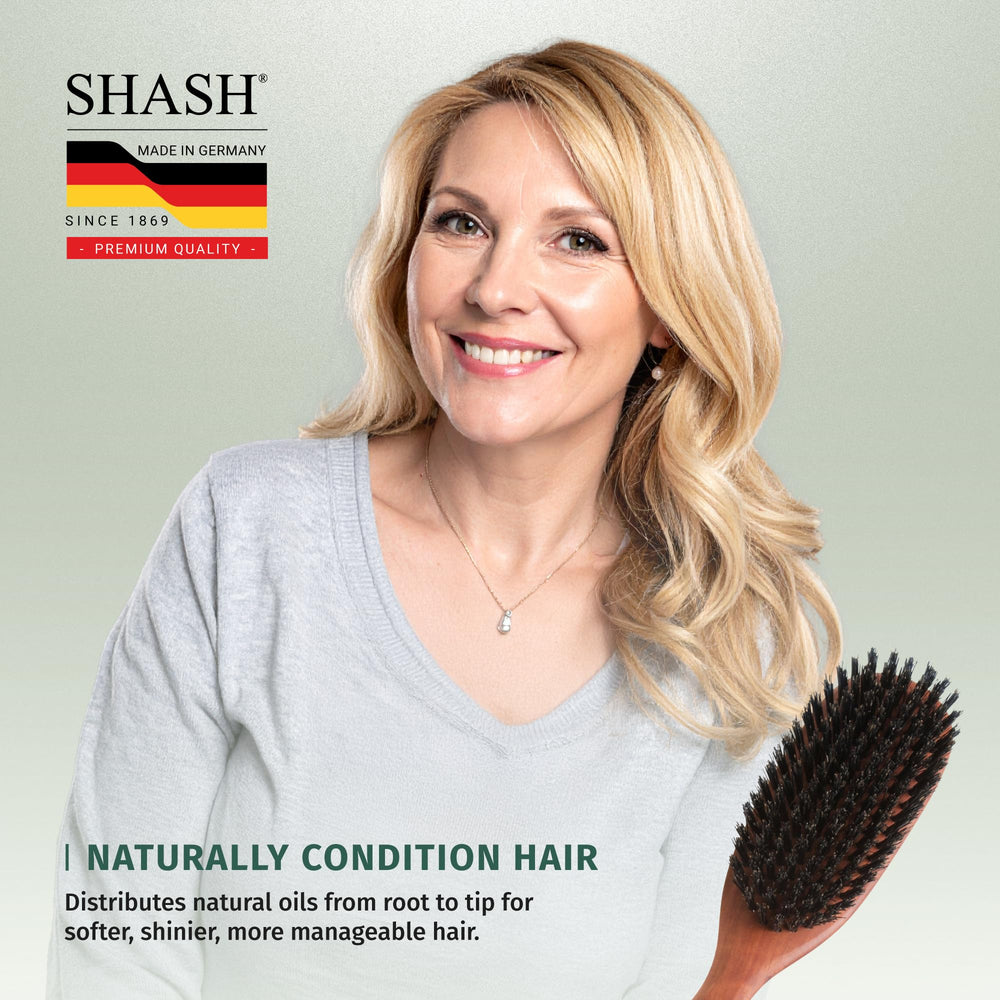 SHASH boar bristle brush bristle damage check highlights wear or bent bristles.
