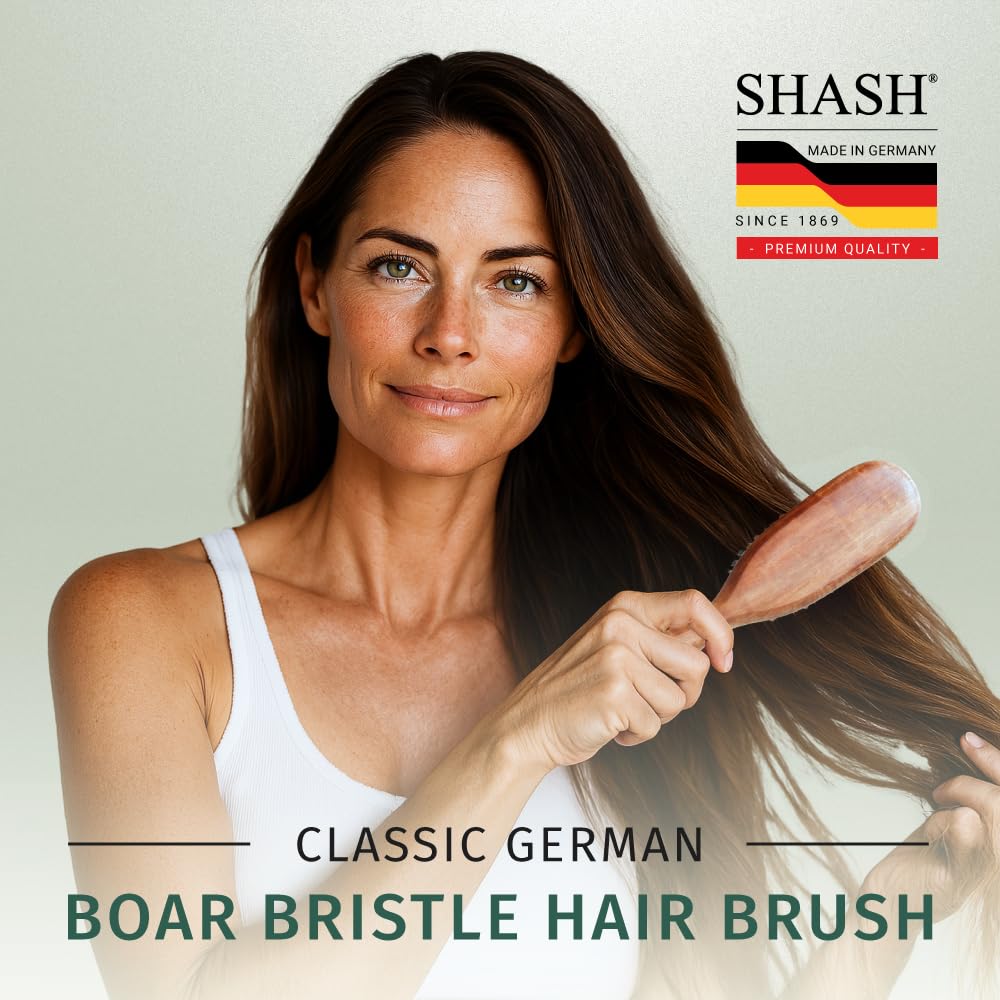 SHASH Classic First Cut boar bristle brush scalp-exfoliation feel, refreshing and lightening buildup.