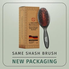 SHASH hair detangling use-case demonstrates smooth glide through thick hair.