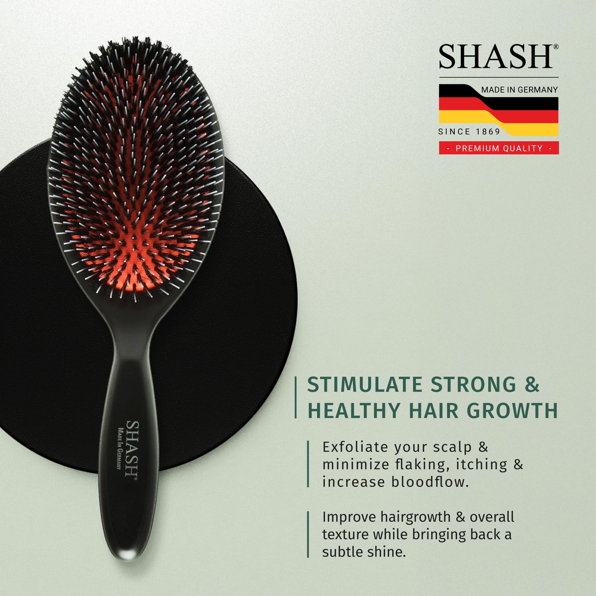 SHASH precision-made closeup highlights German craftsmanship in brush head