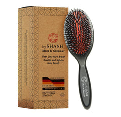 SHASH handmade German brush front view for everyday detangling.