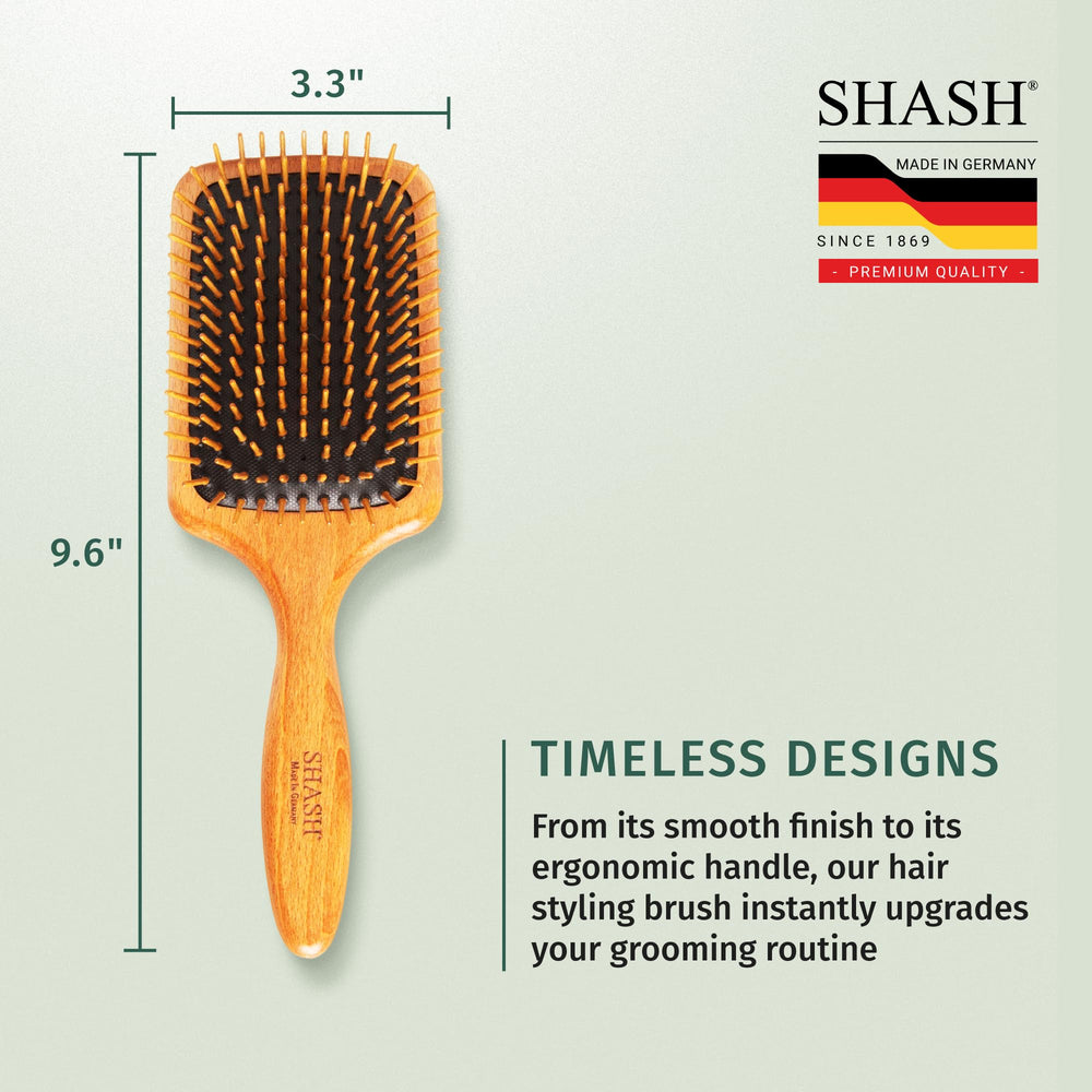 SHASH wooden paddle brush styled results reveal smoother, frizz-free finishes.