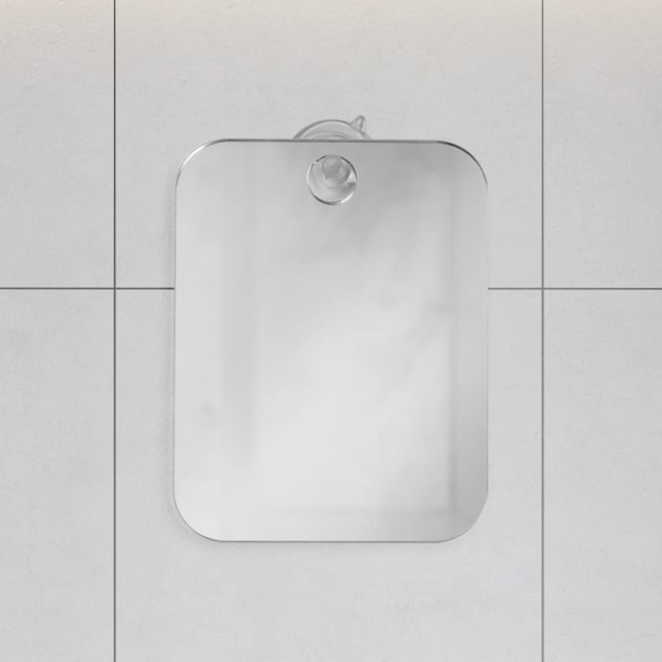 Six-by-four inch mirror offers a compact profile for quick setup.