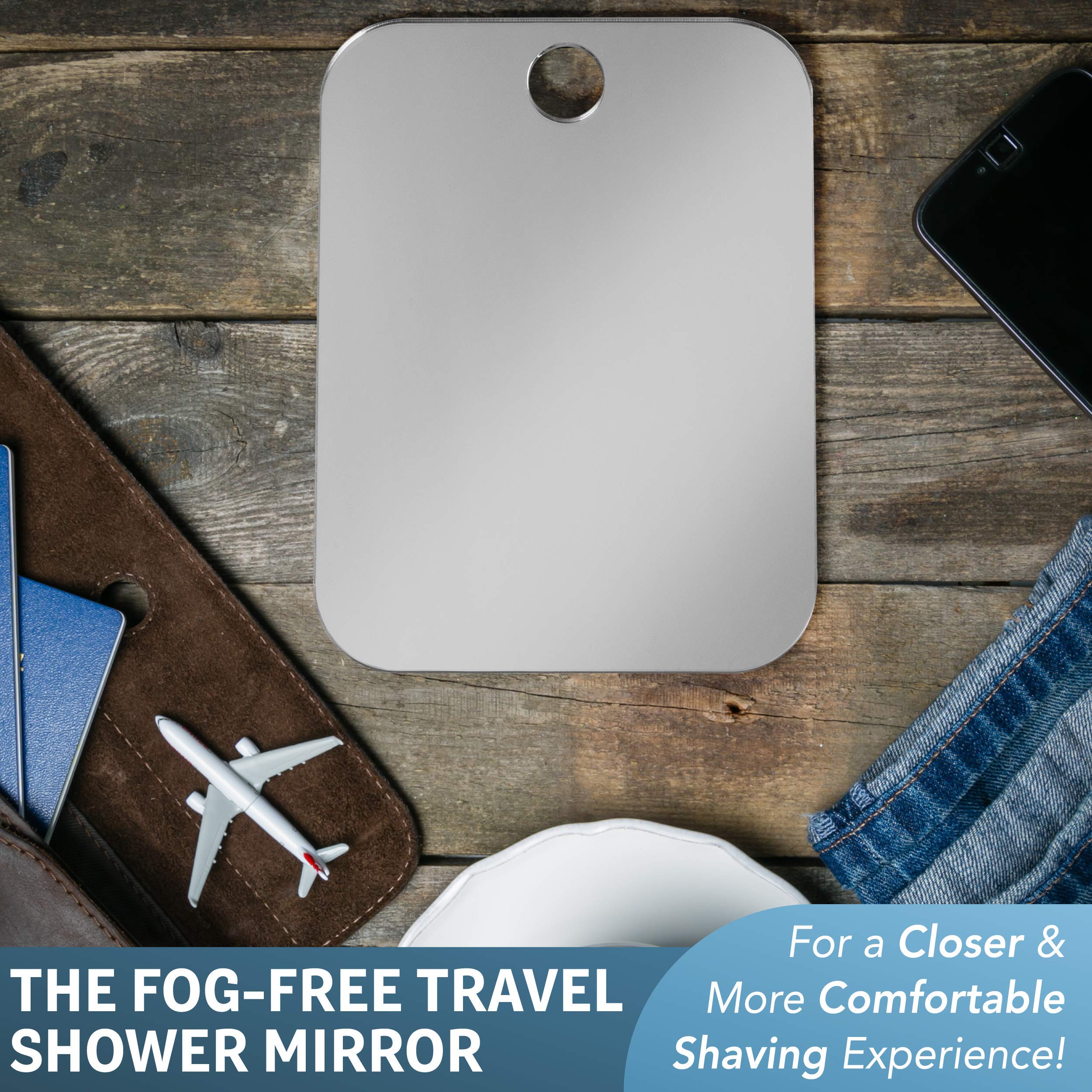 The portable design supports shaving, makeup removal, or brushing teeth during travel.