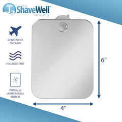 Shave Well reusable suction cup keeps the mirror secure on tile or stone surfaces.