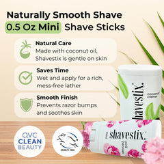 Shavestix travel shaving cream stick Pink Peonies with a soft floral scent and smooth glide.