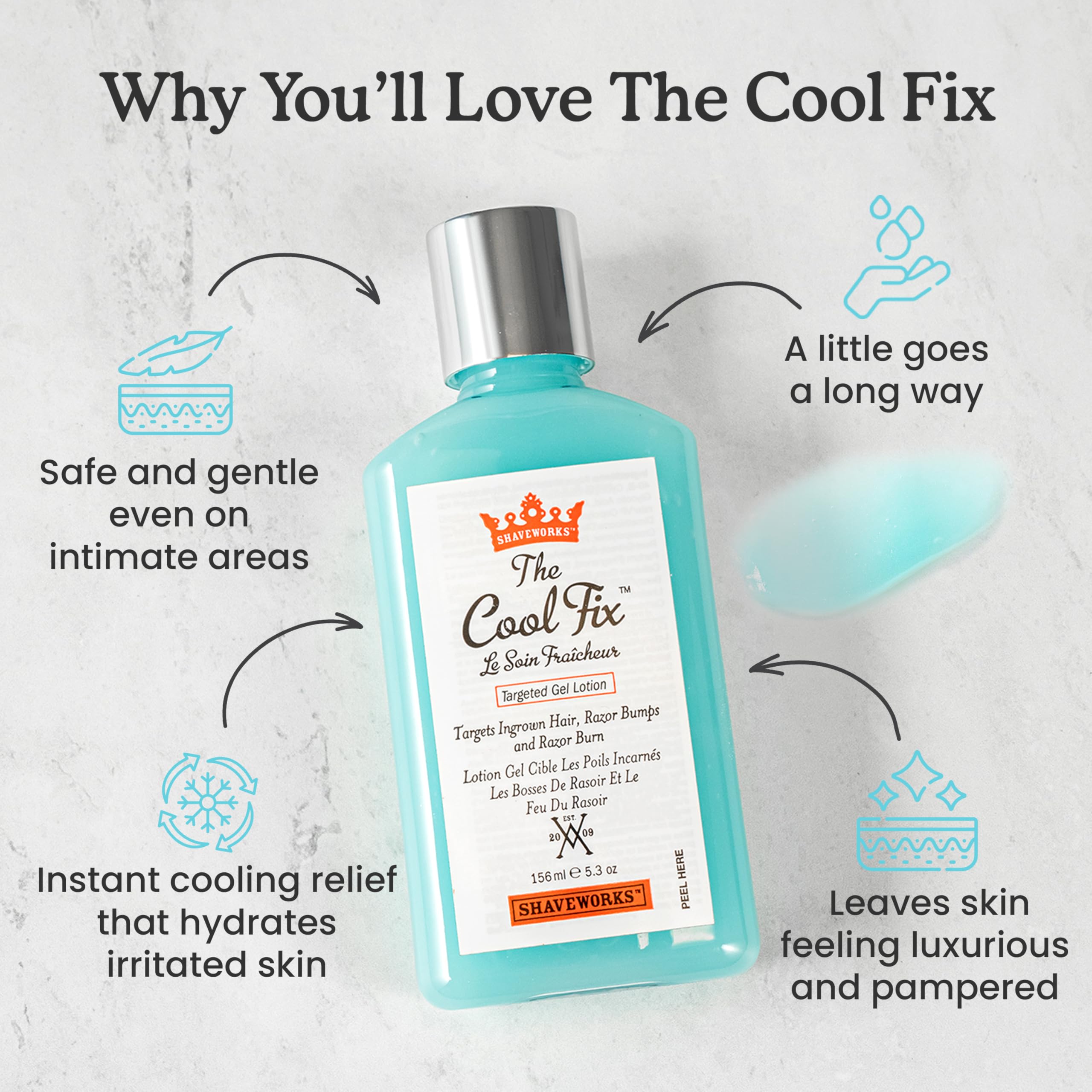 Shaveworks The Cool Fix used near bikini area for comfort after waxing